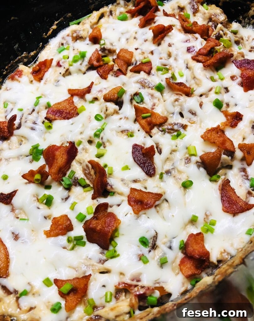 Slow Cooker Caramelized Onion and Bacon Dip