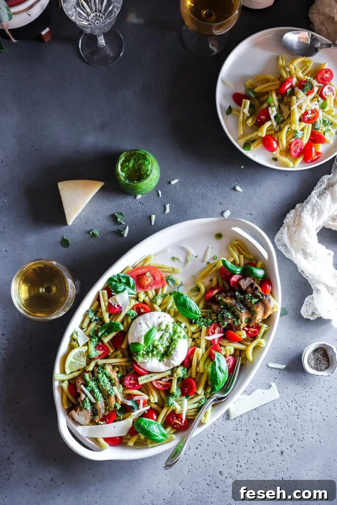 caprese salad getting served
