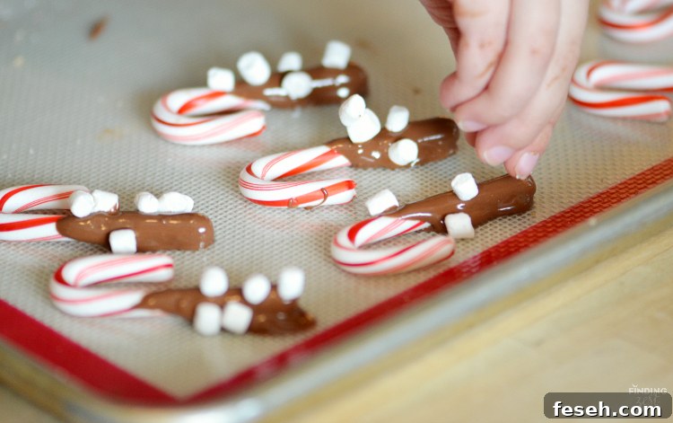 These chocolate dipped candy canes with marshmallows are perfect for kids to make as homemade gifts. Pair them with mugs and cocoa for a tasty gift basket or present them on their own. Such a simple but fun holiday food gift.