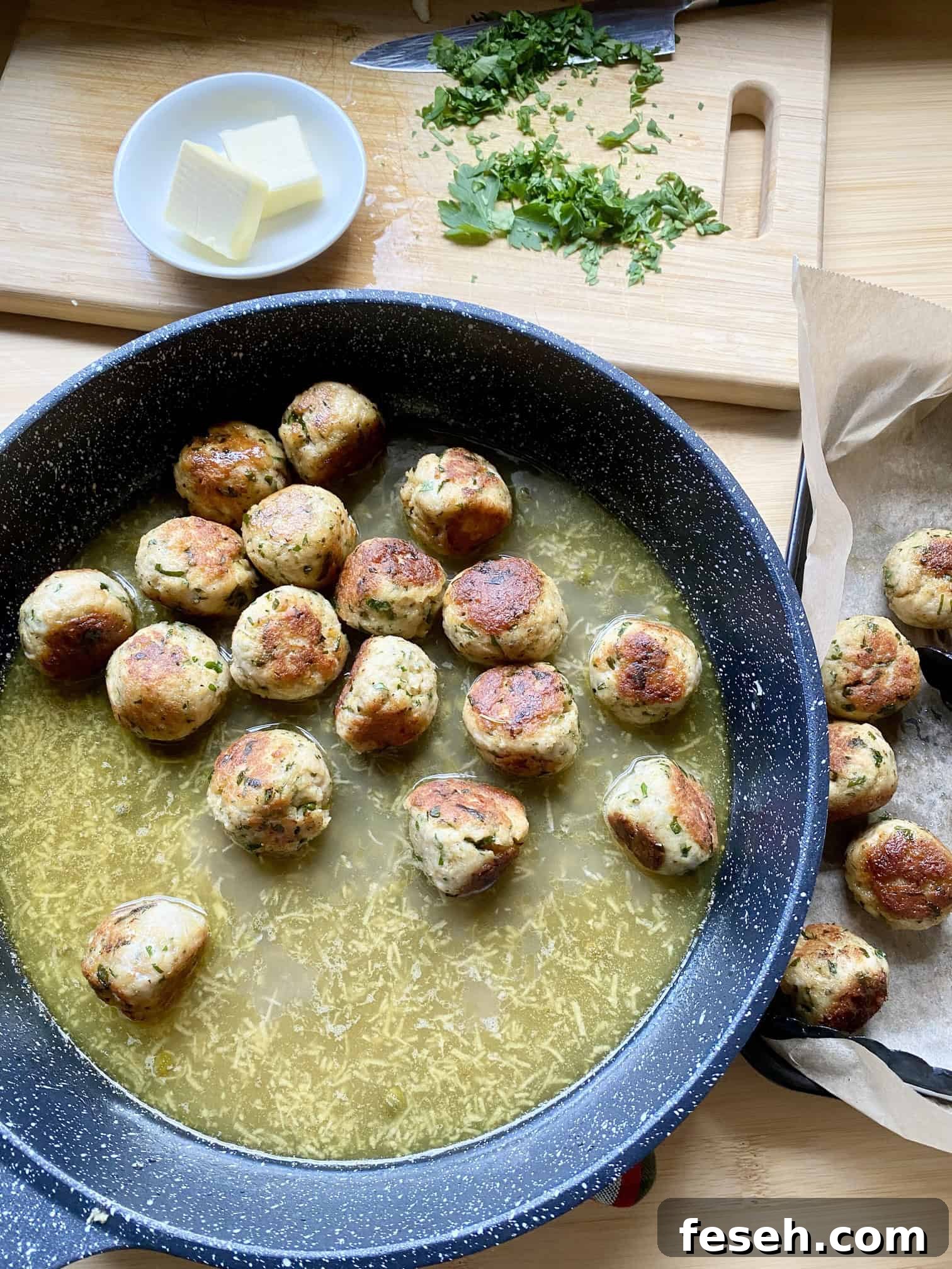 Lemony Chicken Piccata Meatballs