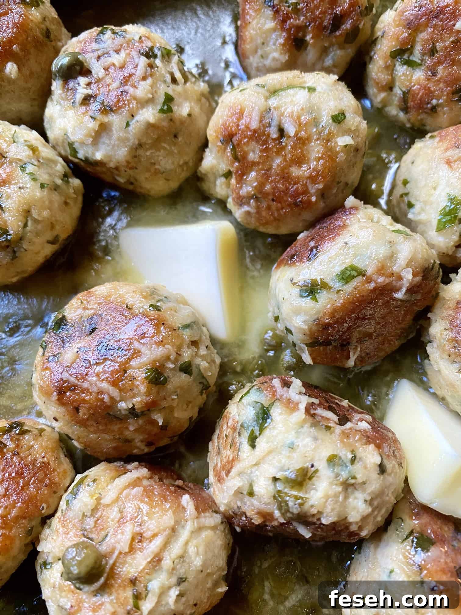 Lemony Chicken Piccata Meatballs