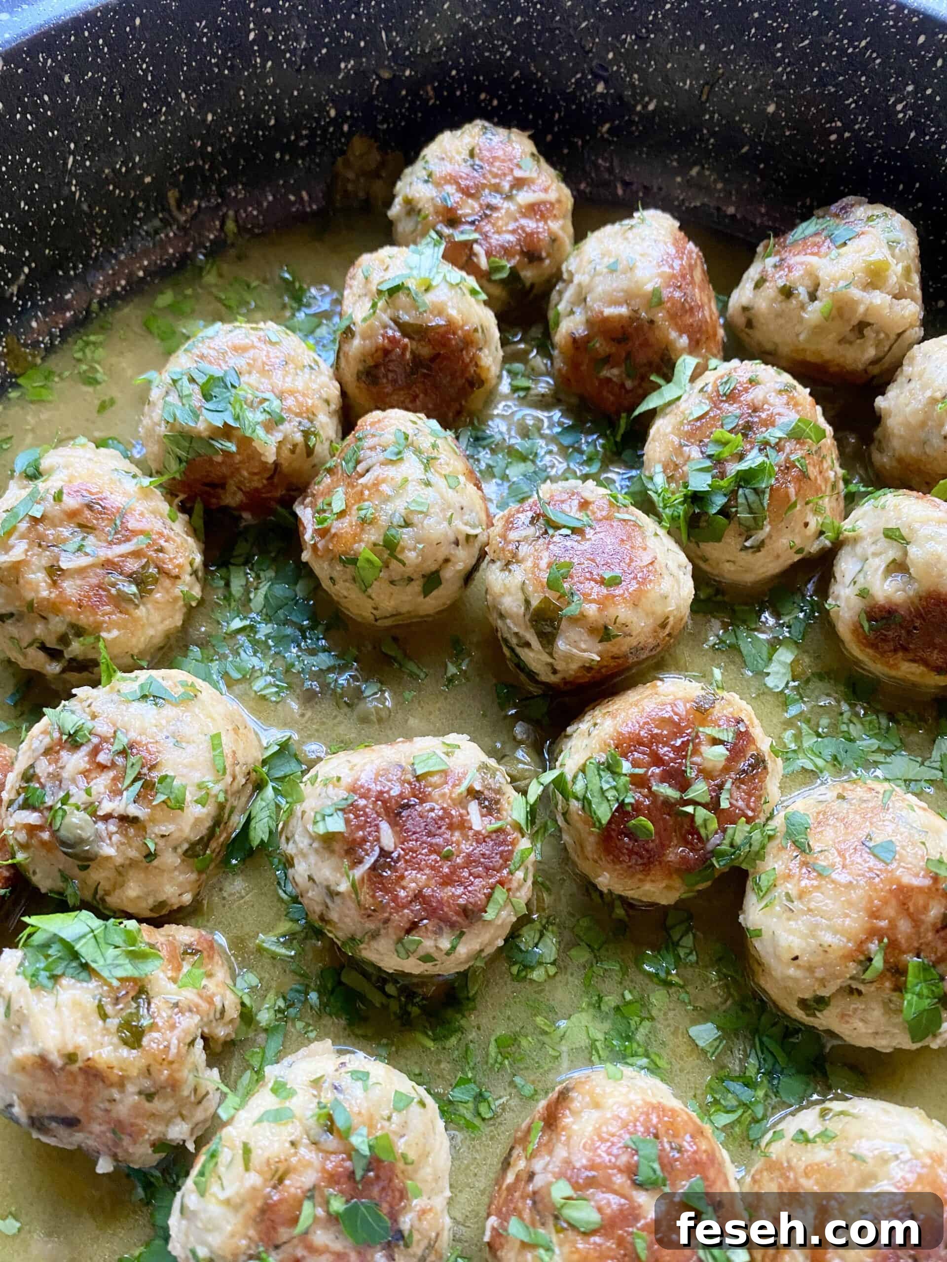 Lemony Chicken Piccata Meatballs