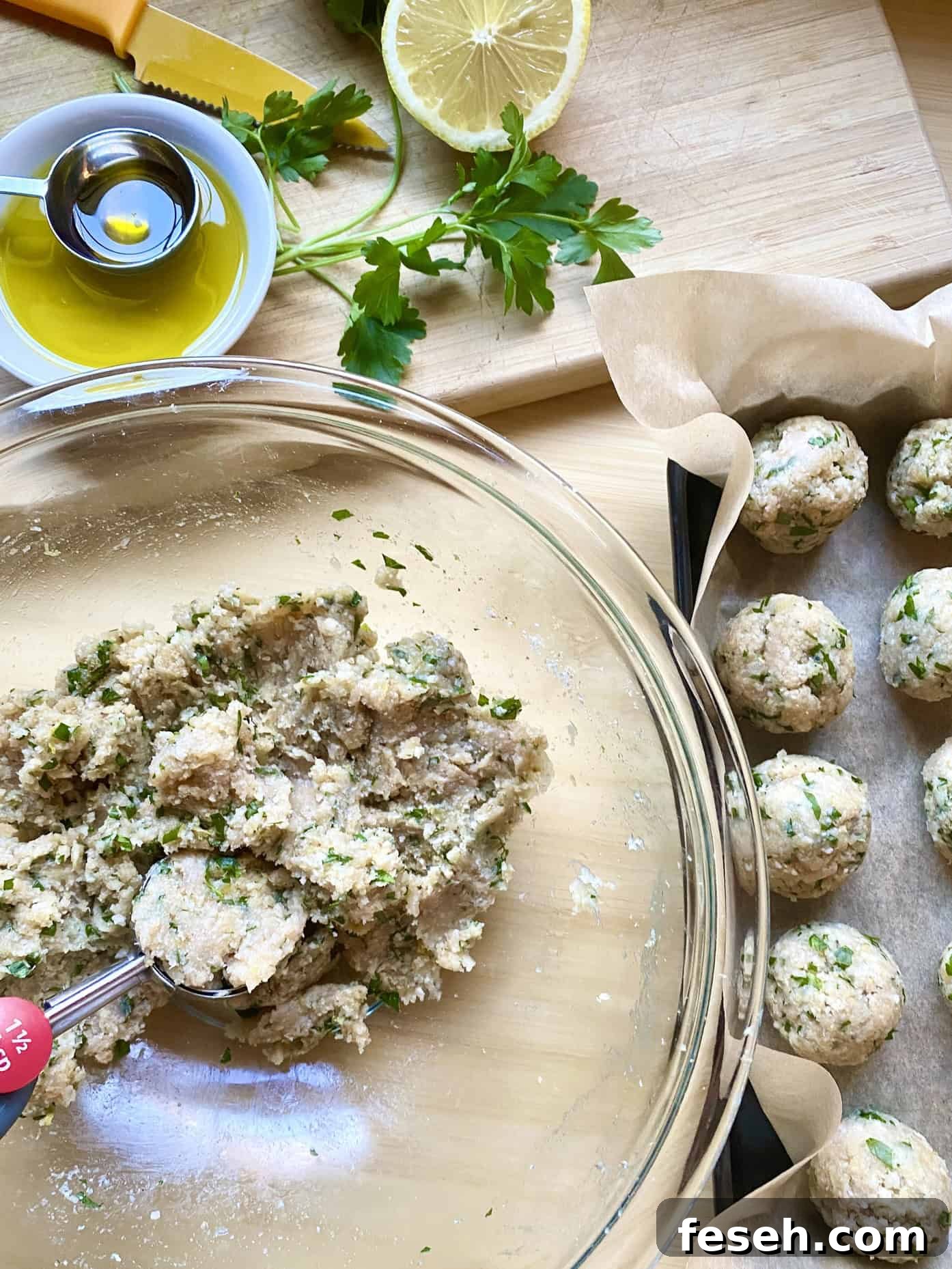 Lemony Chicken Piccata Meatballs
