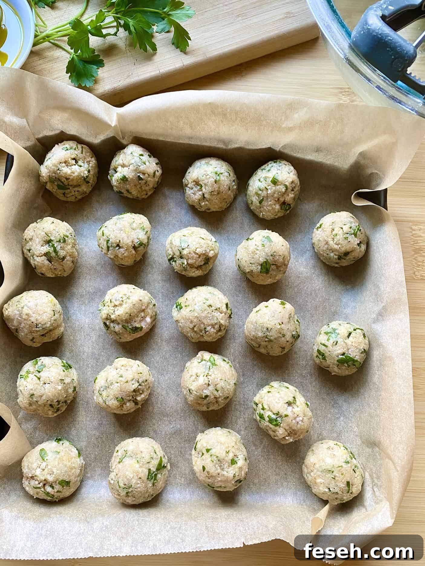Lemony Chicken Piccata Meatballs