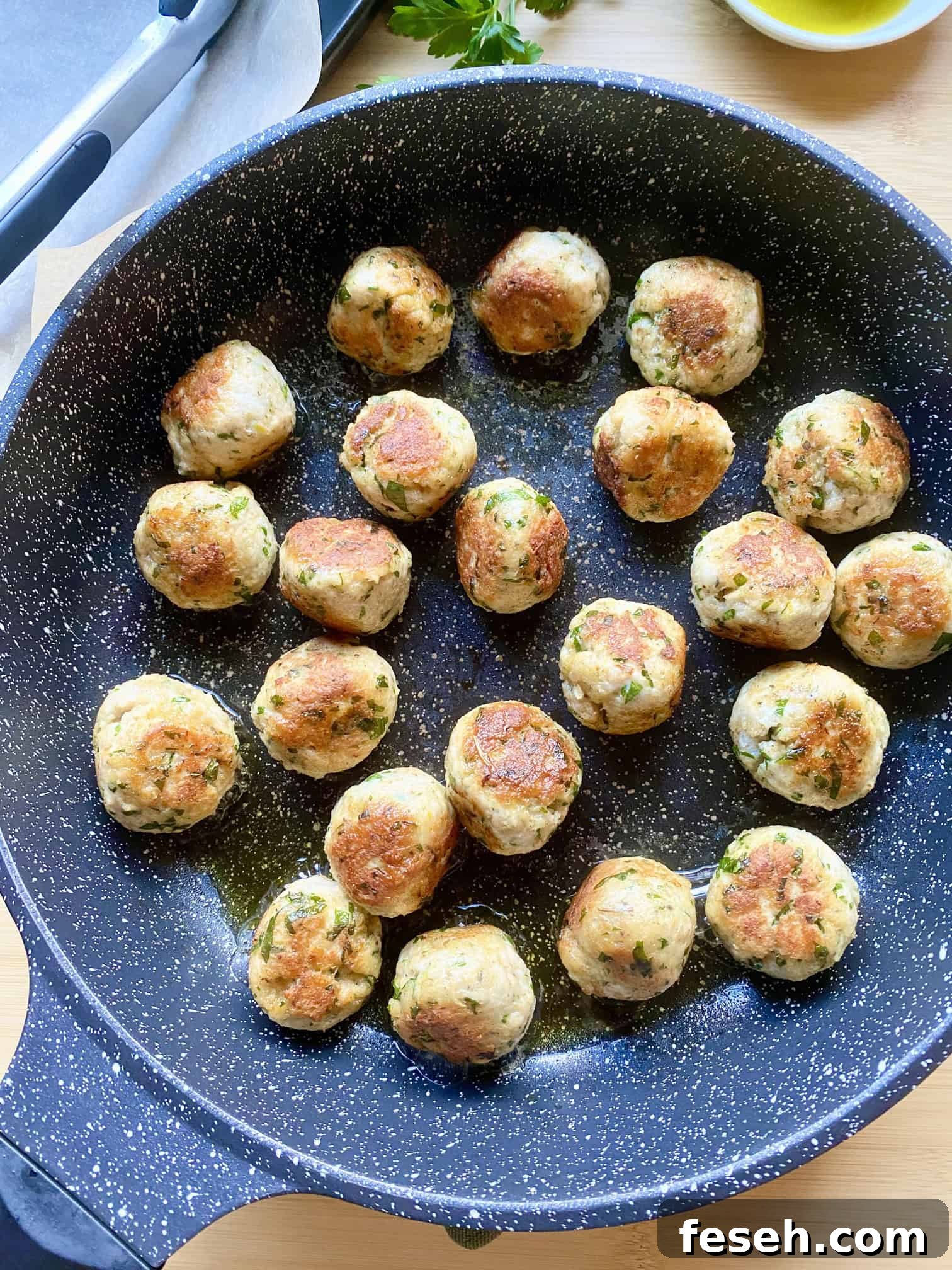 Lemony Chicken Piccata Meatballs
