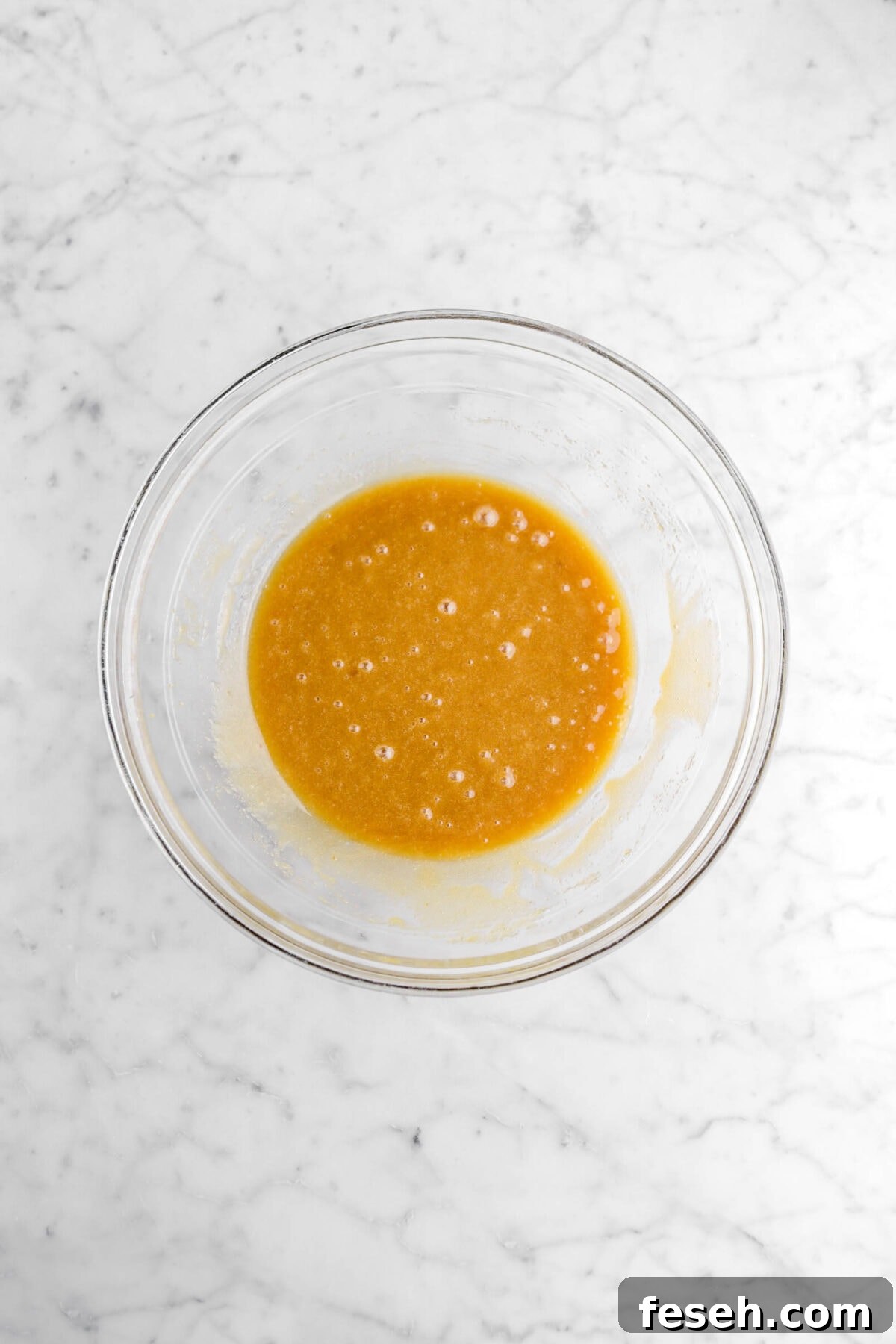 eggs mixed into sugar mixture.