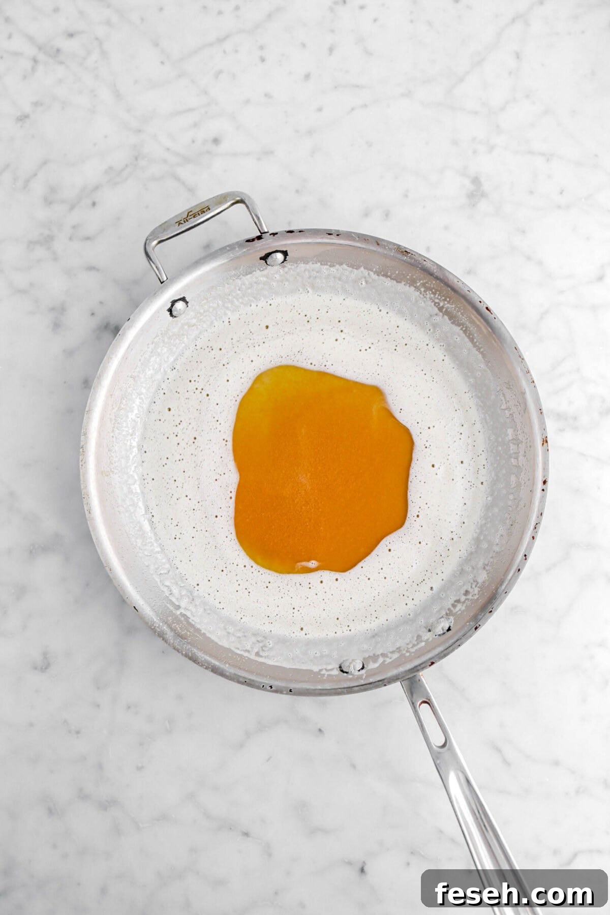 browned butter in skillet.