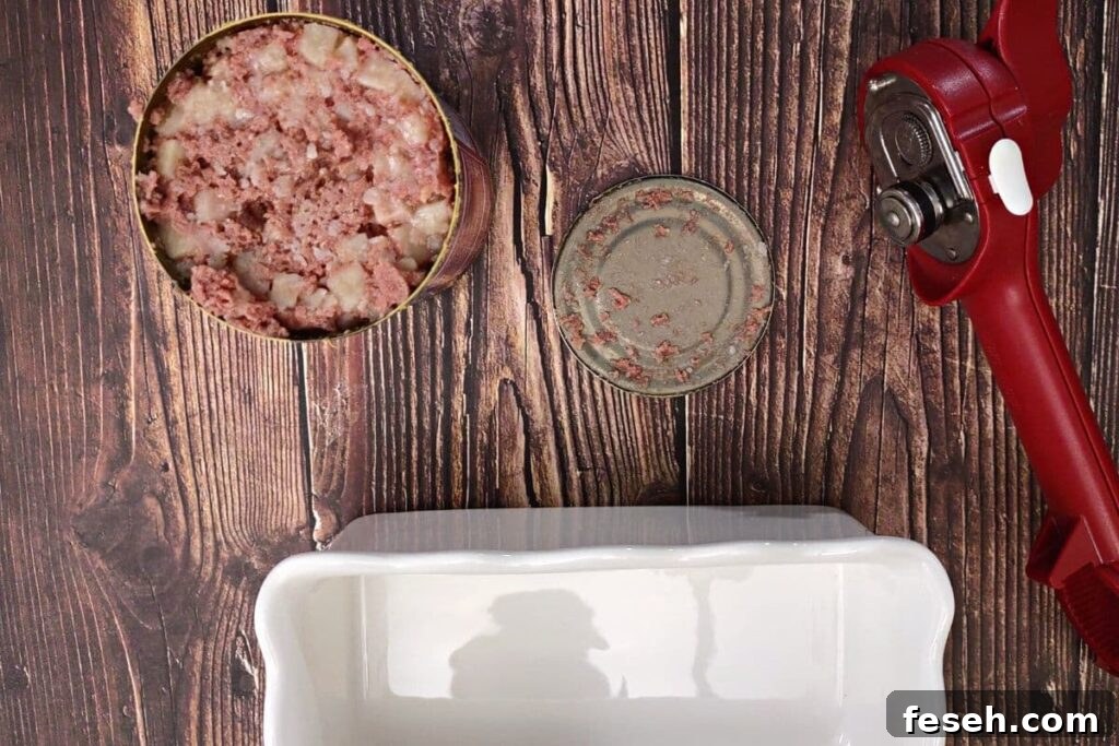 open the can of corned beef hash