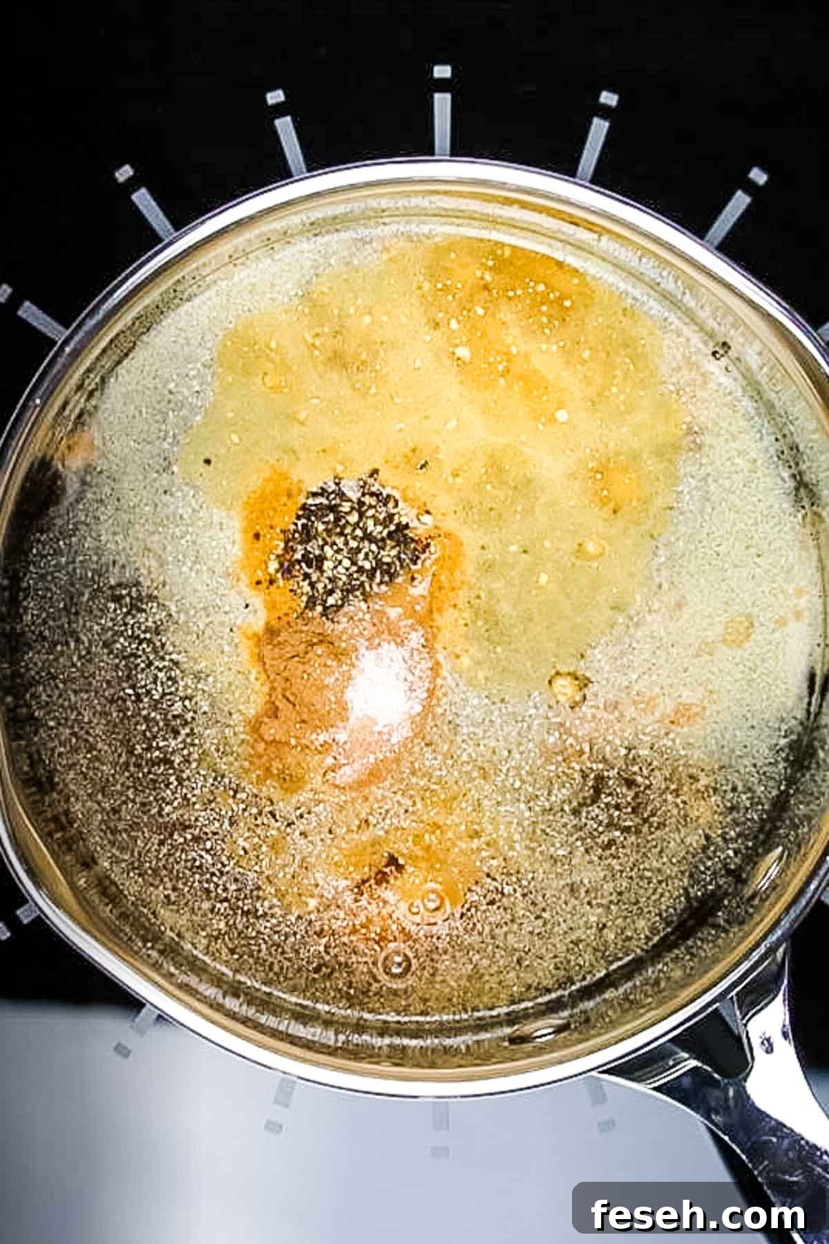 all dried seasonings in a pot with apple cider vinegar.