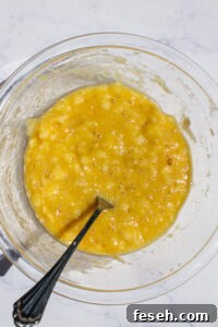 mashed bananas and eggs