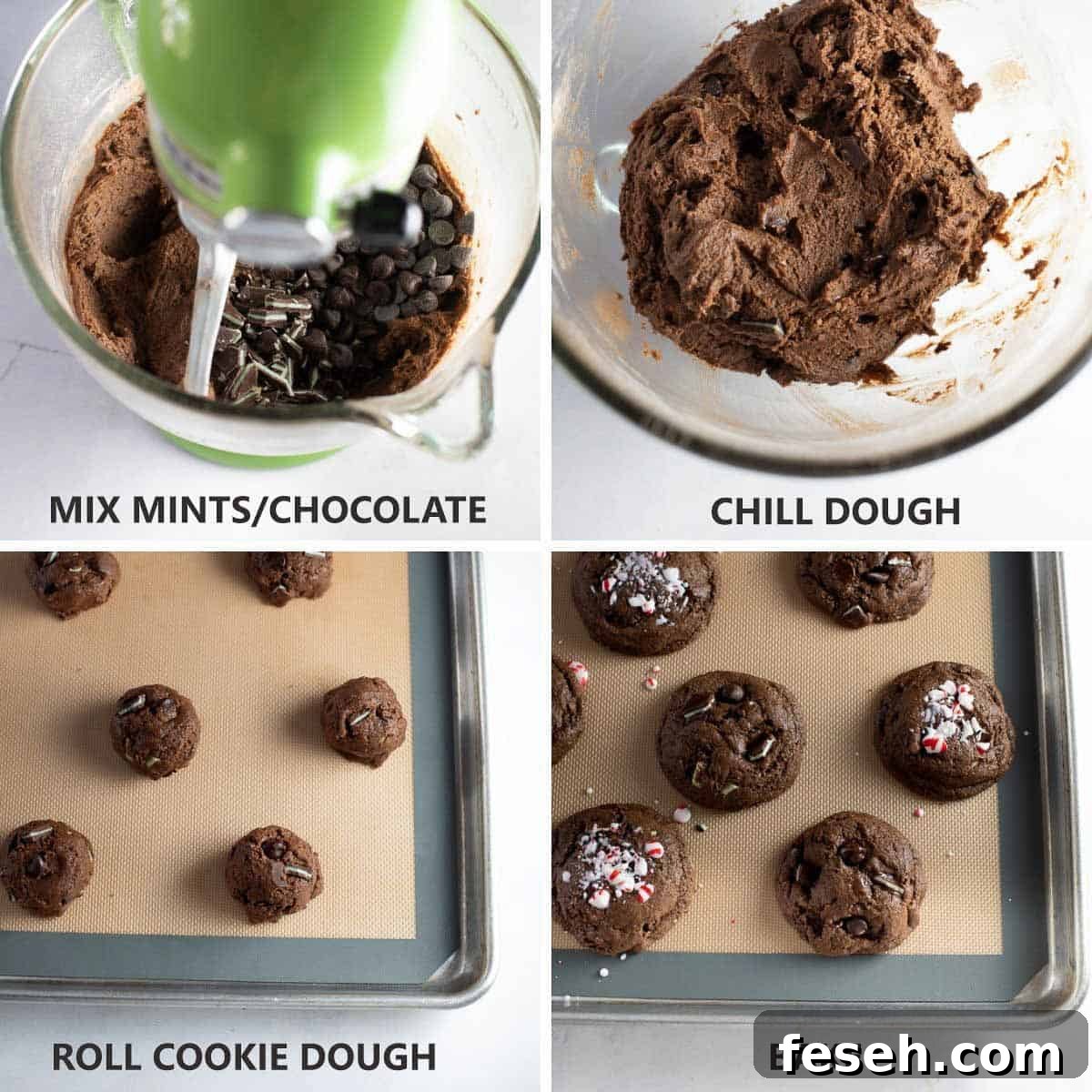 how to mix together the dough and roll the cookies