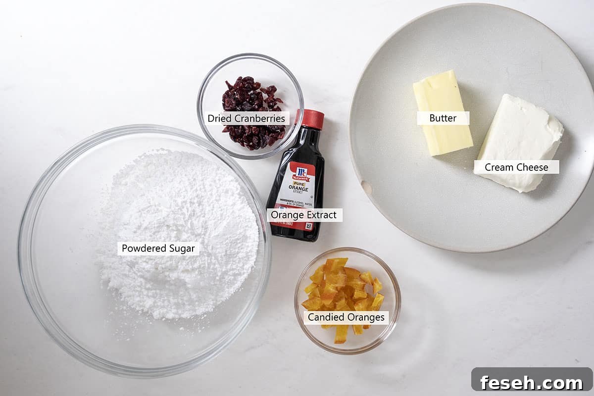 Ingredients for the frosting.