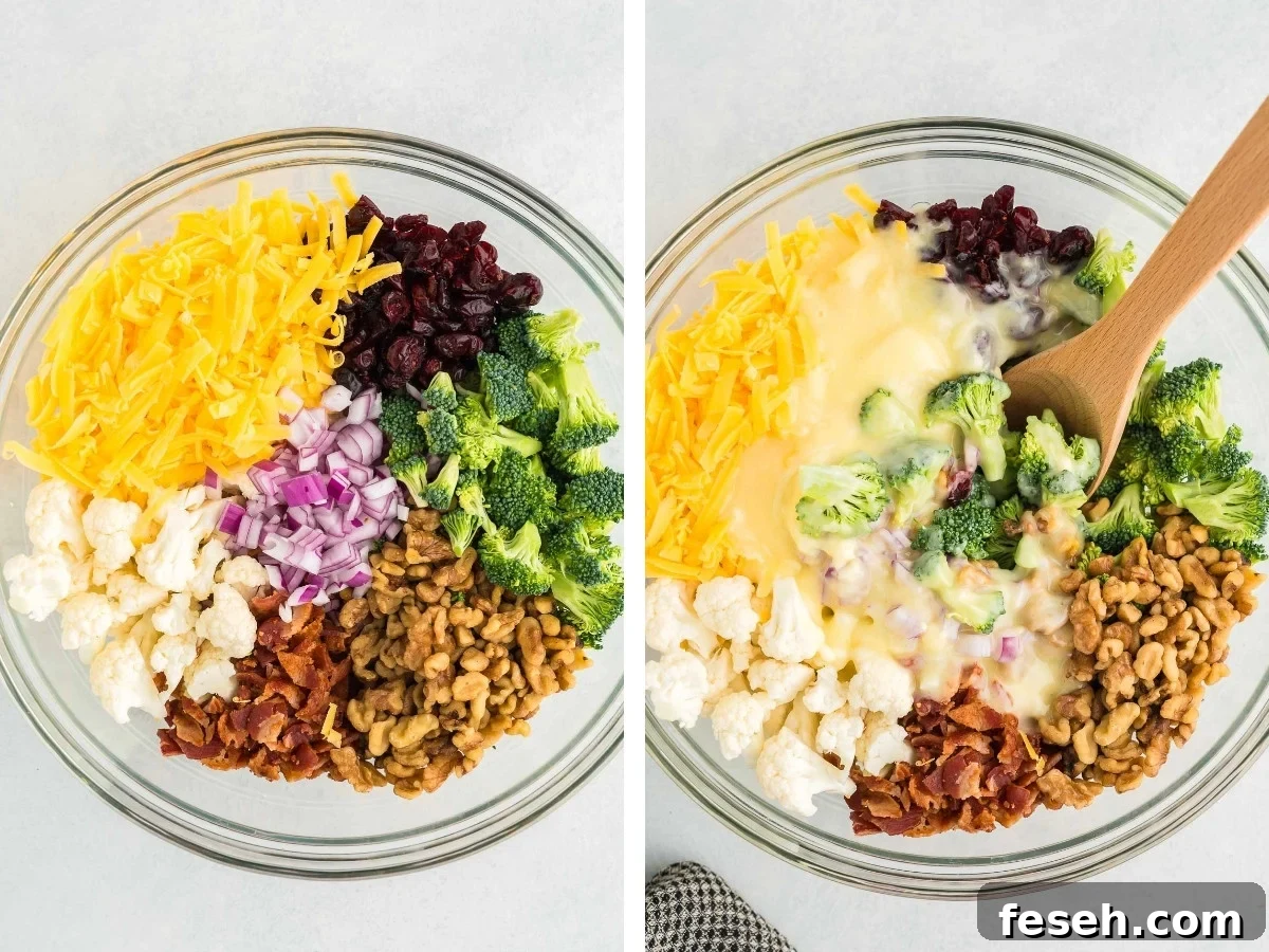 how to make crunchy veggie salad with bacon