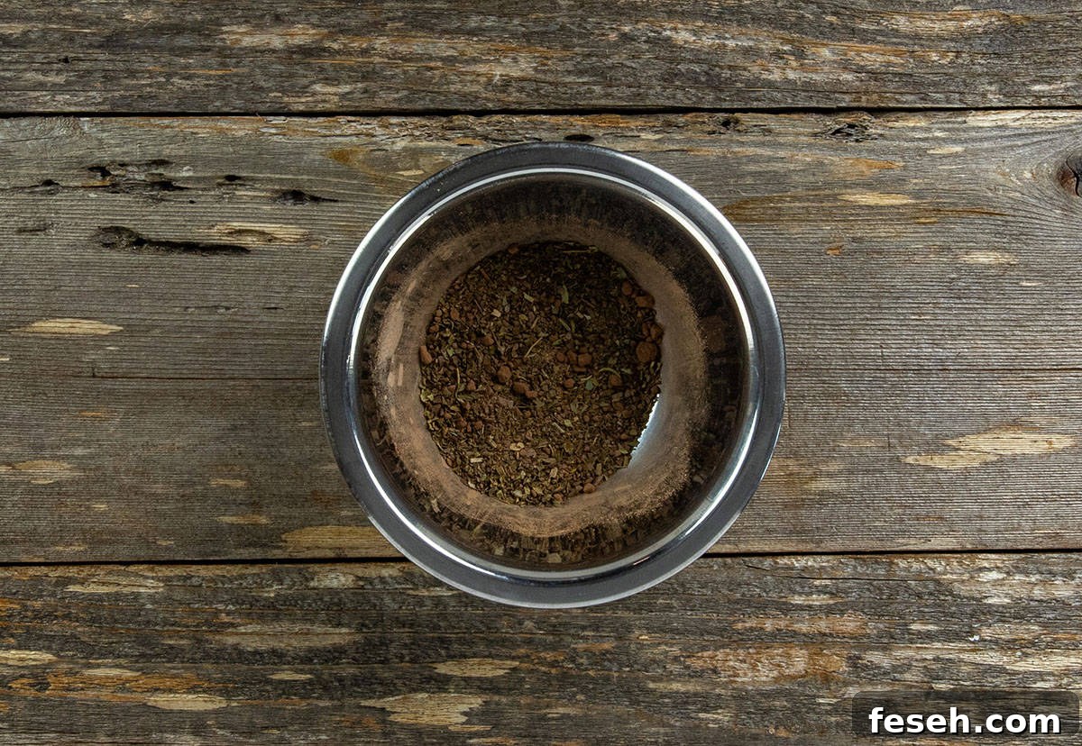 All the seasonings blended in a small bowl.