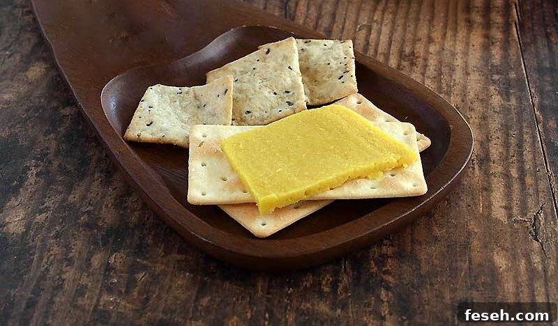 Slicable homemade chickpea American cheese.