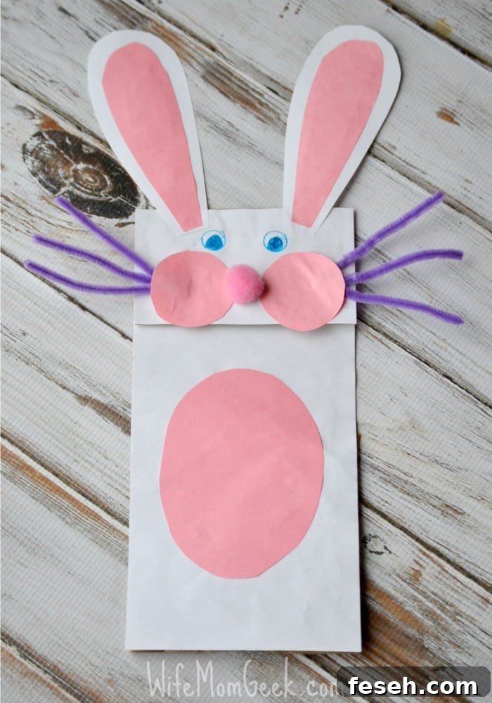 Fun Bunny Paper Bag Puppet