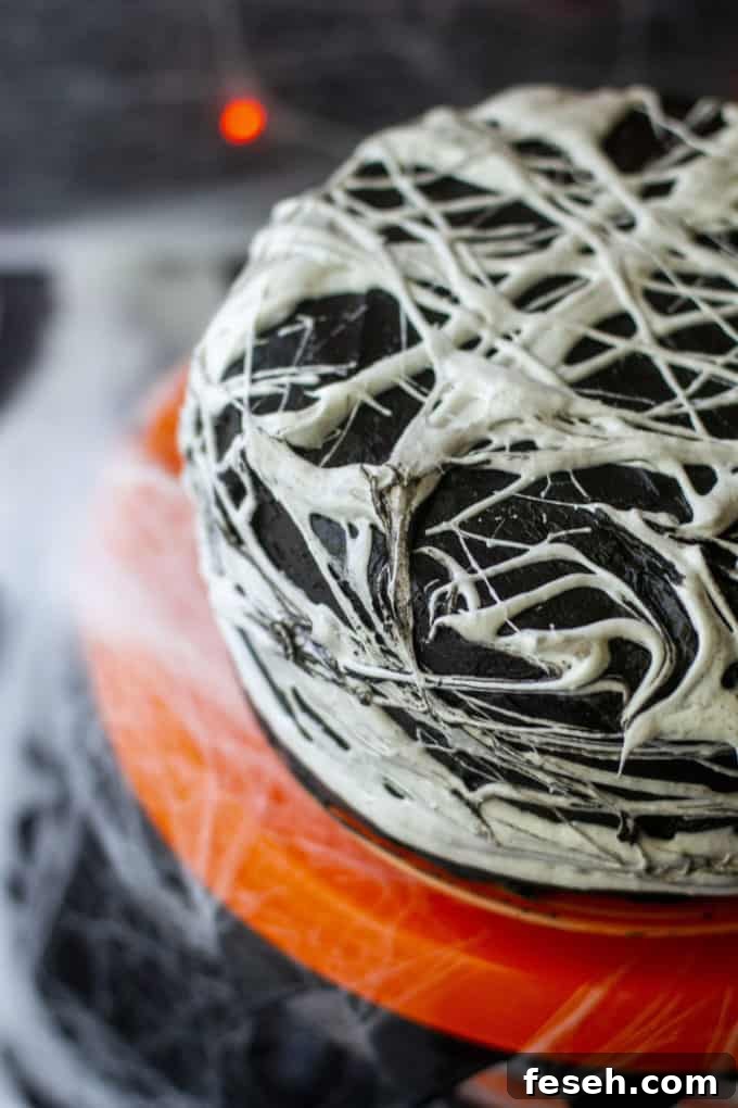 halloween cake on a stand
