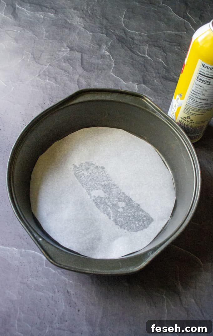 cake pans with parchment paper bottoms