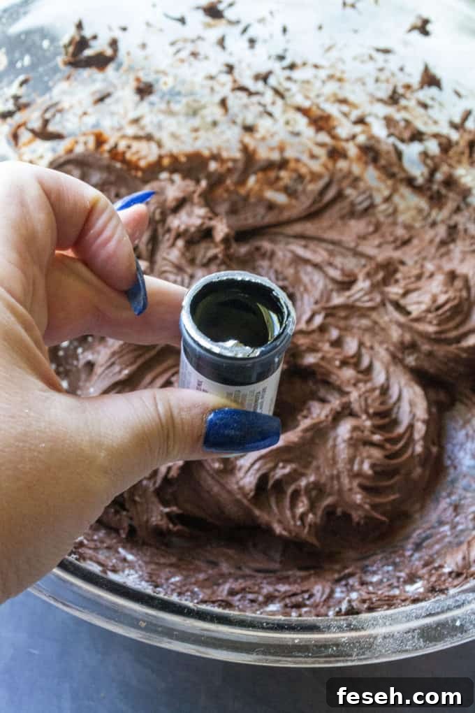 black buttercream frosting