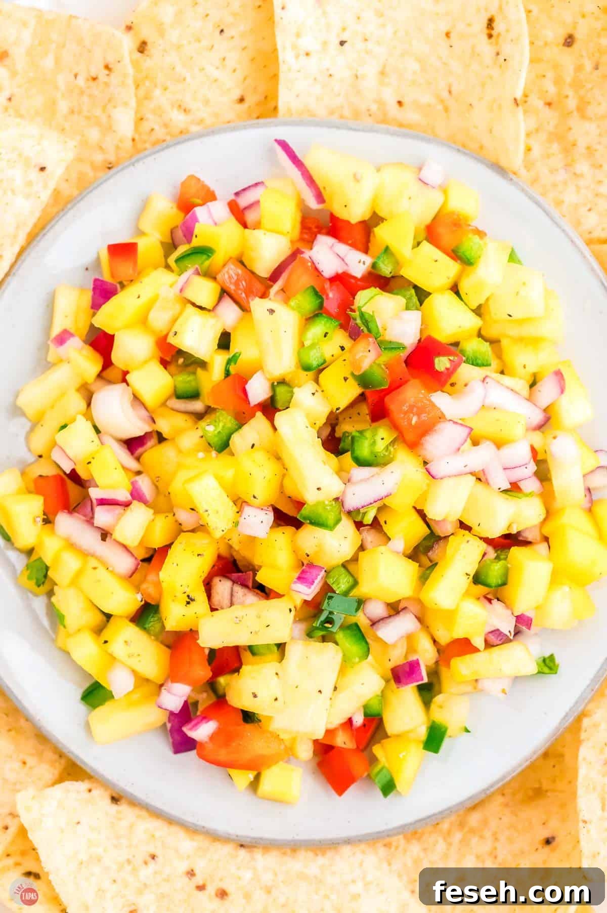 one of my favorite salsa recipes, pineapple mango salsa