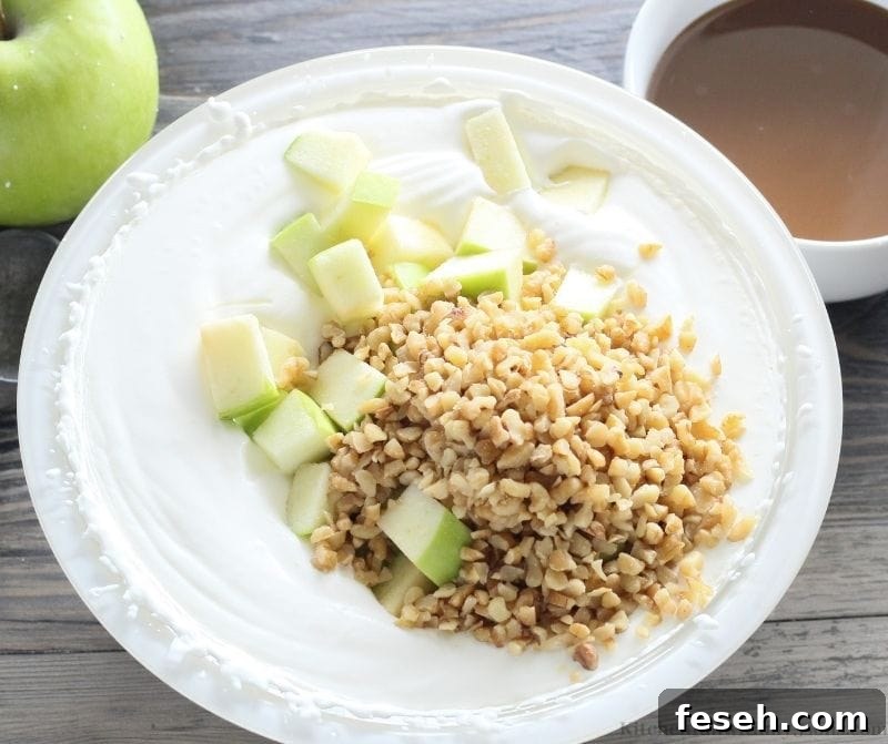 ice cream mixture with apples and nuts