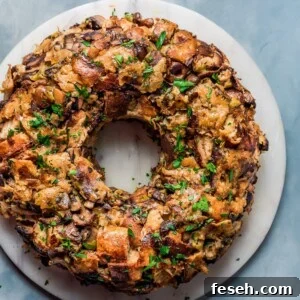 vegan wild mushroom stuffing