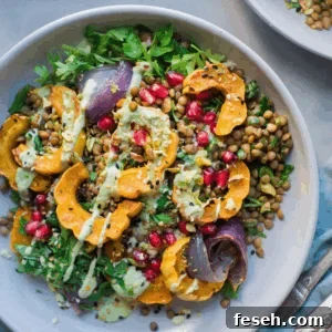 lentil salad with delicata squash