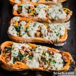 sausage stuffed butternut squash