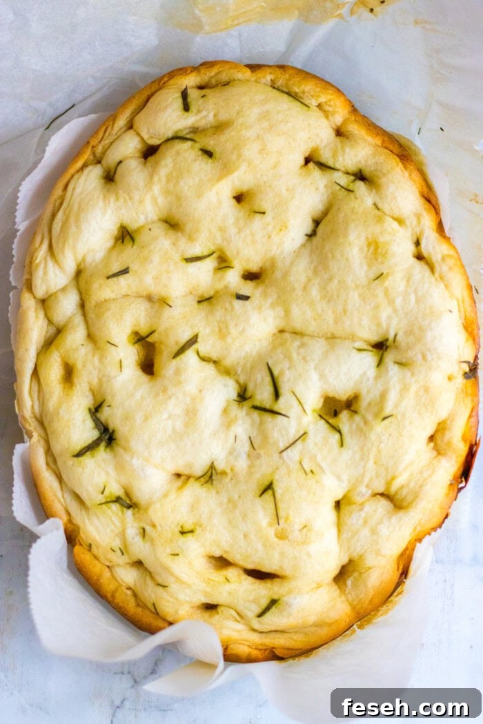 Baked slow cooker focaccia bread