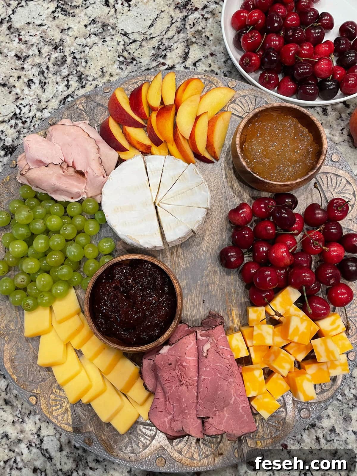 process of making summer charcuterie board