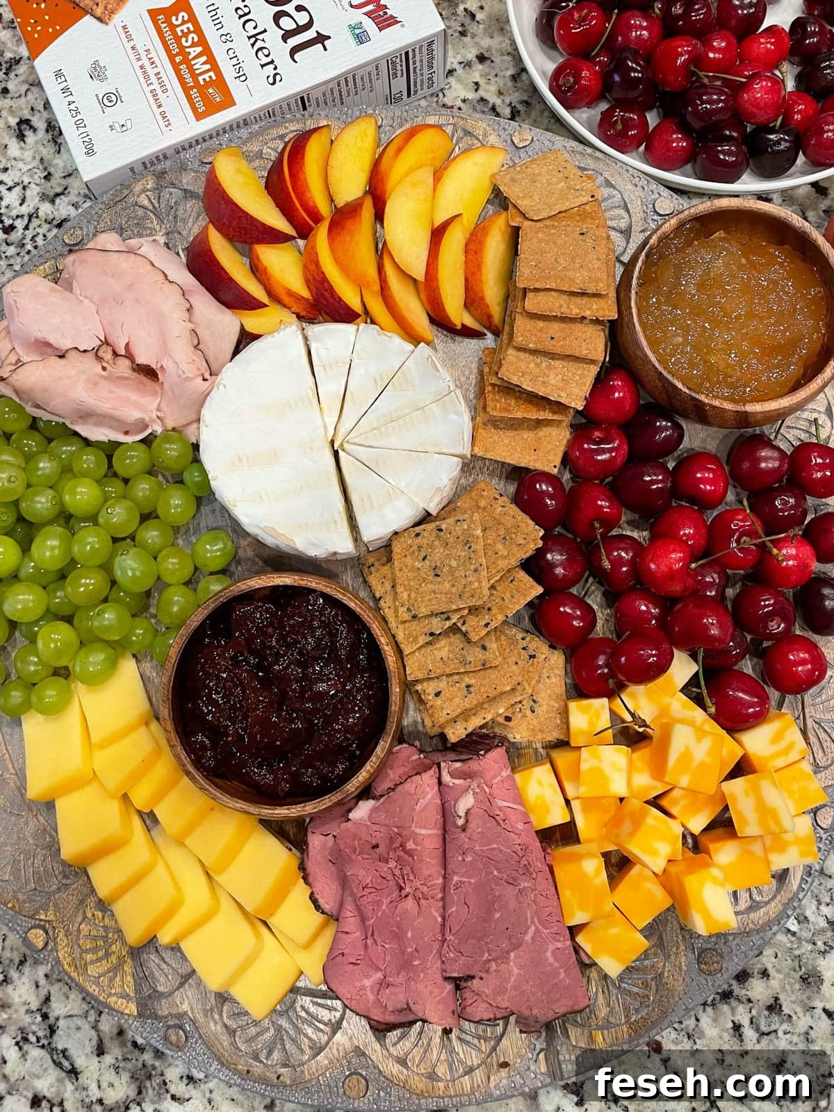 process of making summer charcuterie board