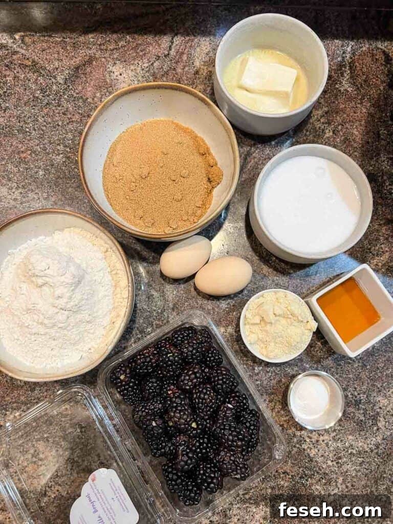 Gluten Free Blackberry Muffins ingredients