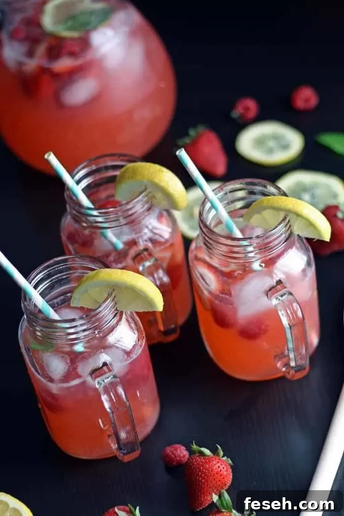 Berry Basil Lemonade | Honey and Birch