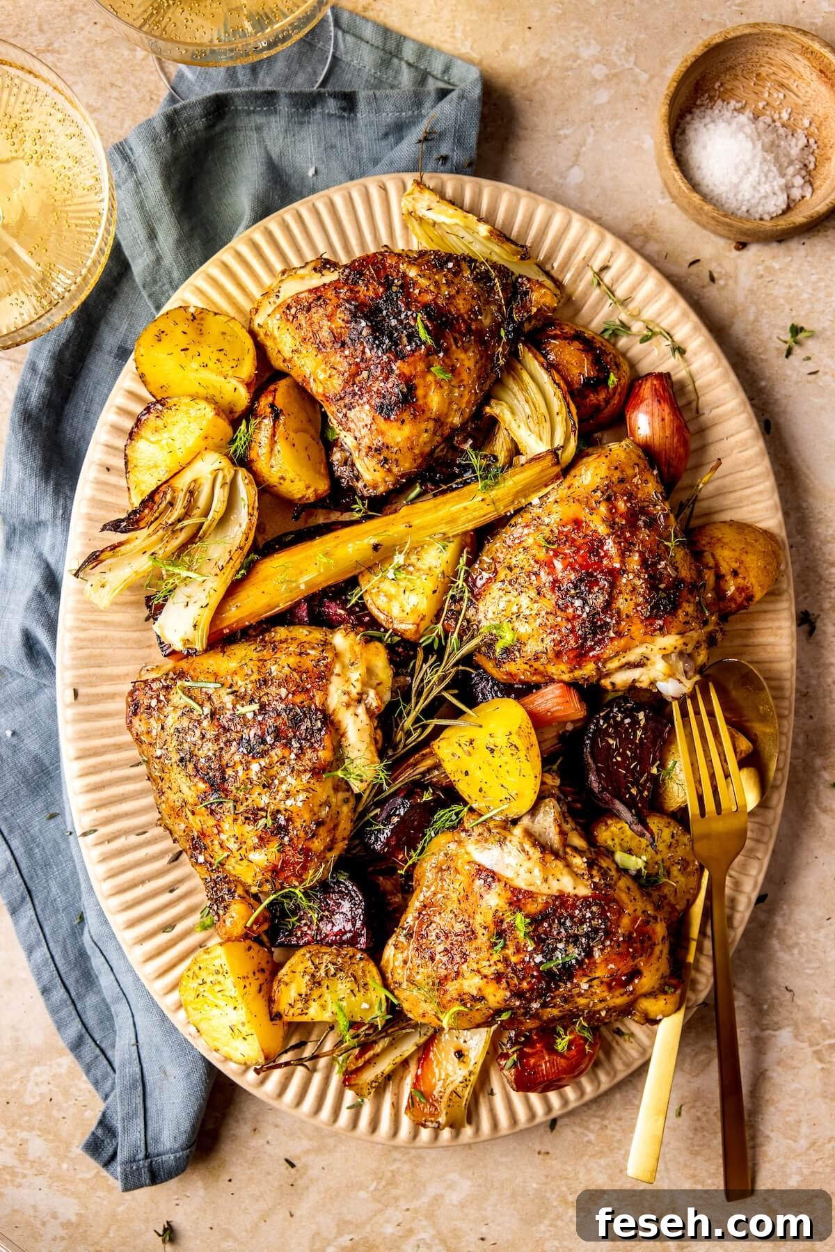 Sheet Pan Balsamic Chicken and Root Vegetables - Olivia Adriance