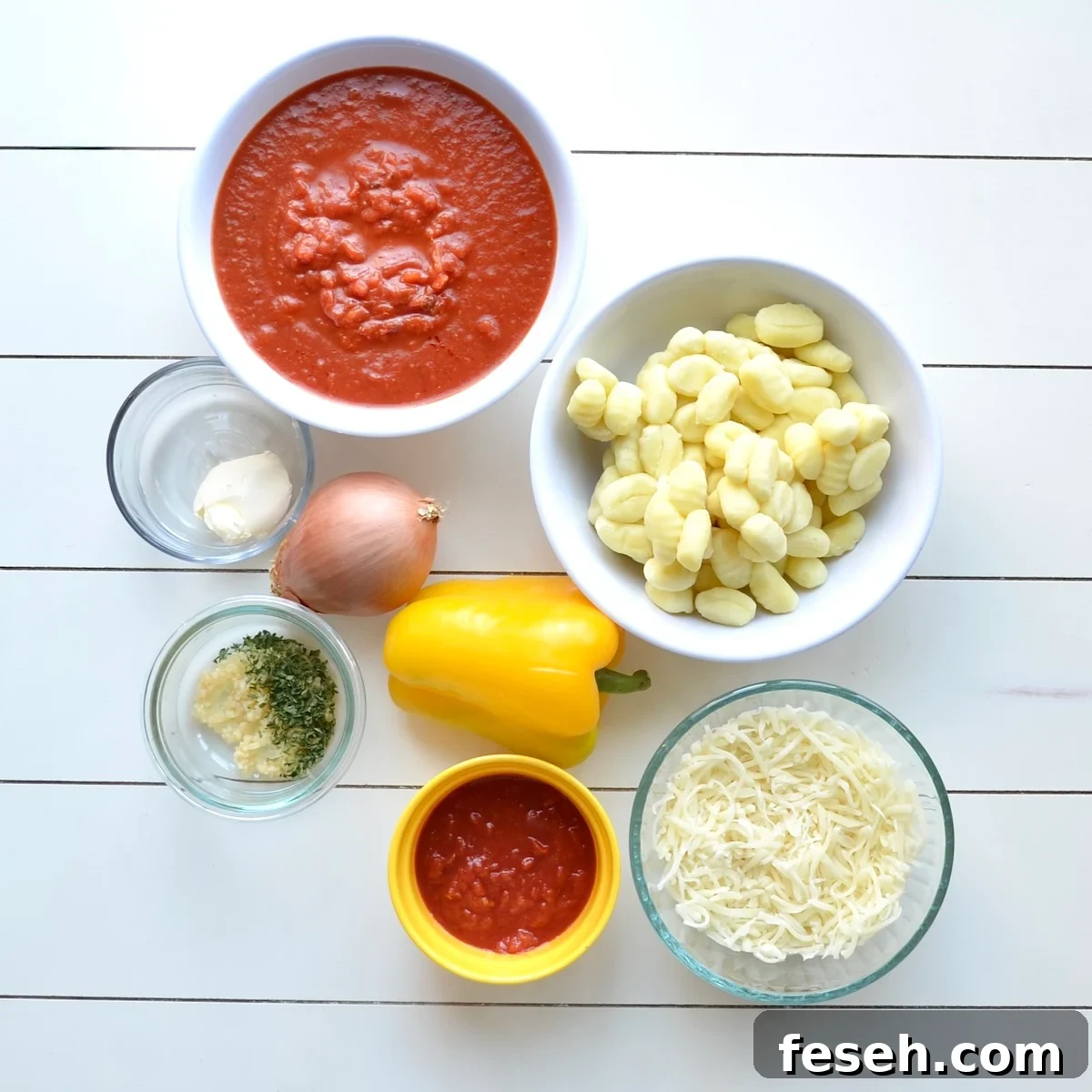 ingredients for making gnocchi casserole