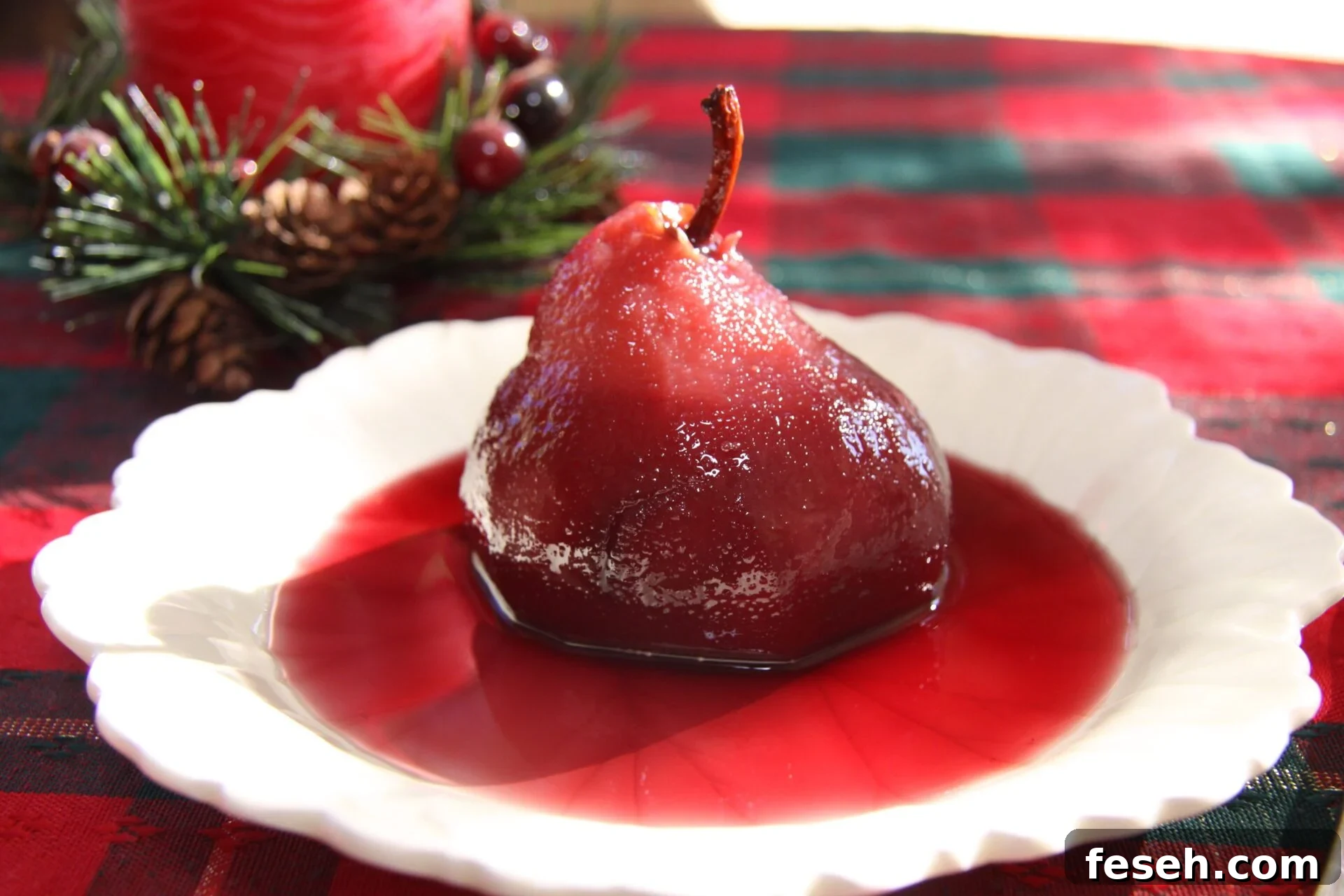 Poached Pears in Wine