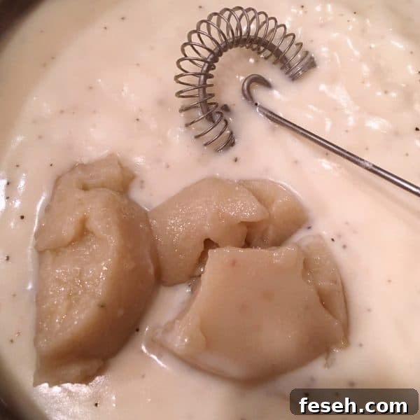 Adding left over gravy to cream sauce