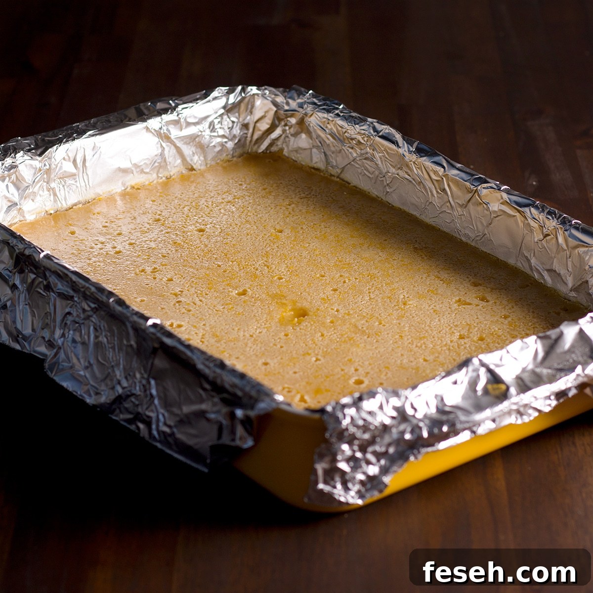 A freshly baked pan of lemon bars.