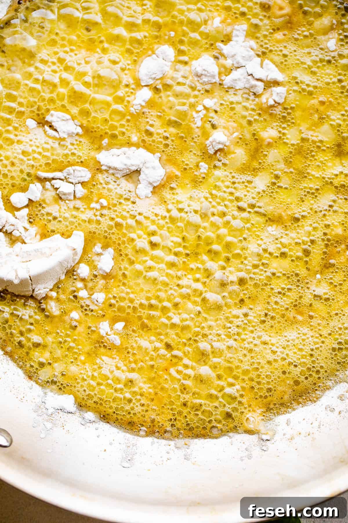 cooking butter and flour in a skillet