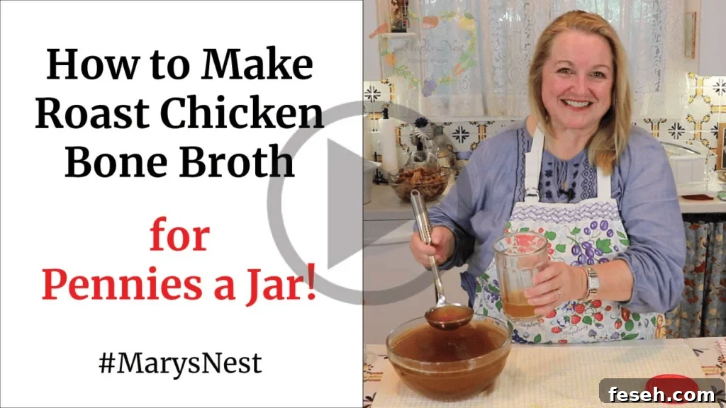 How to Make Roast Chicken Bone Broth For Pennies a Jar