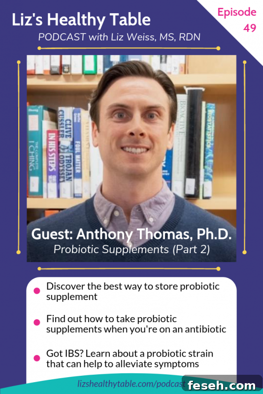 Probiotic Supplements via LizsHealthyTable.com #podcast #ProbioticStrainsMatter