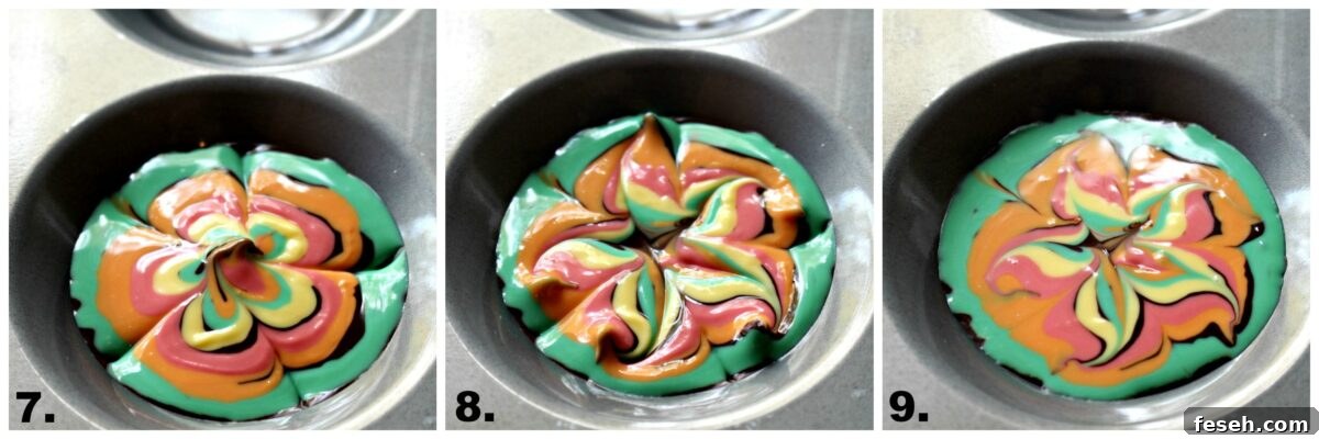 Instructions: drag toothpick to center 5 times, drag toothpick from center to edge 5 times, flatten.