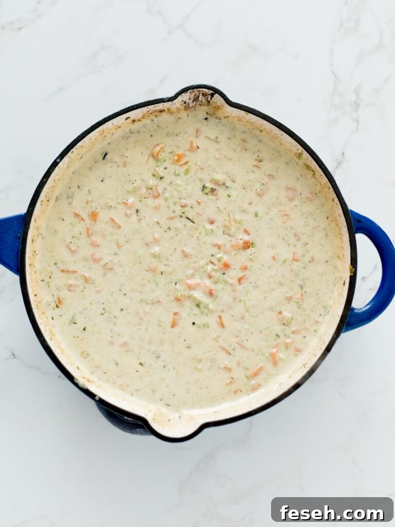 vegetable mixture with flour and cream