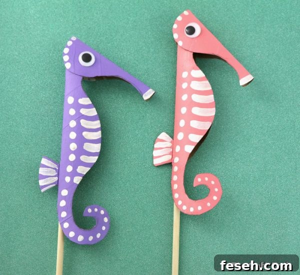 Seahorse Puppets | Toilet Paper Roll Crafts