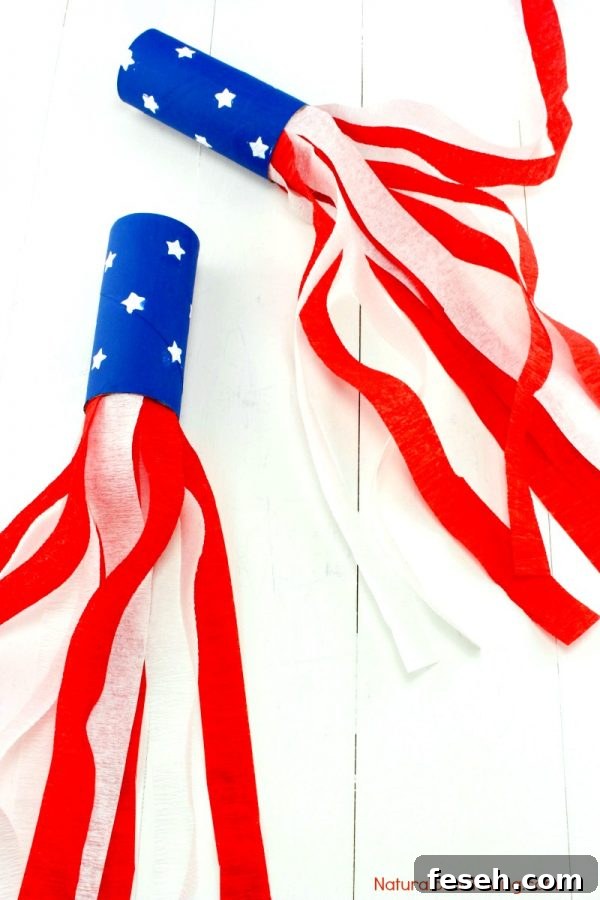 Patriotic Kids Blowers | Toilet Paper Roll Crafts