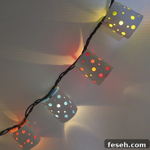Polka Dot Paper Lanterns | Toilet Paper Roll Crafts