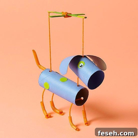 Puppy Marionette | Toilet Paper Roll Crafts