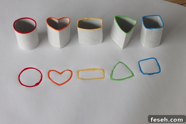 Paper Roll Shape Stamps | Toilet Paper Roll Crafts