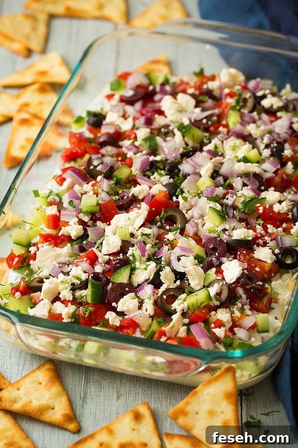 Greek Seven Layer Dip | 25+ Savory Dip Recipes