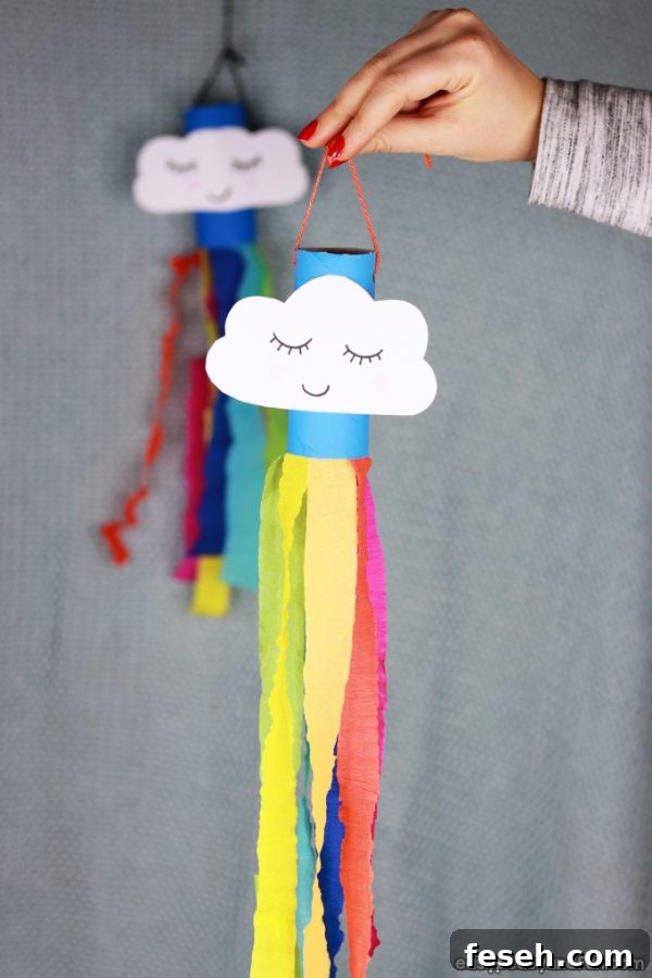 Rainbow Windsock | Toilet Paper Roll Crafts